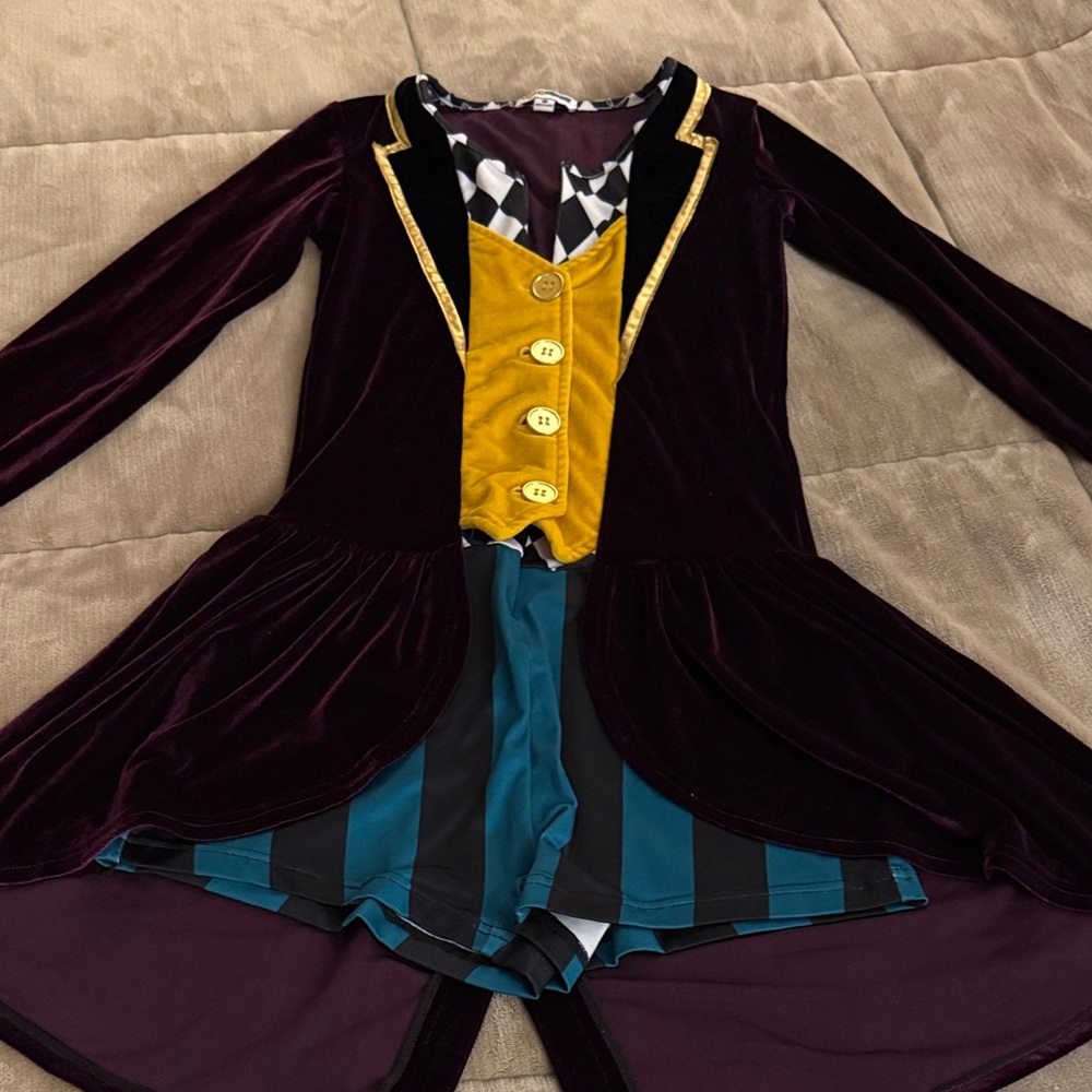 Tipsy Elves Velvet Costume with Gold and Teal Highlights